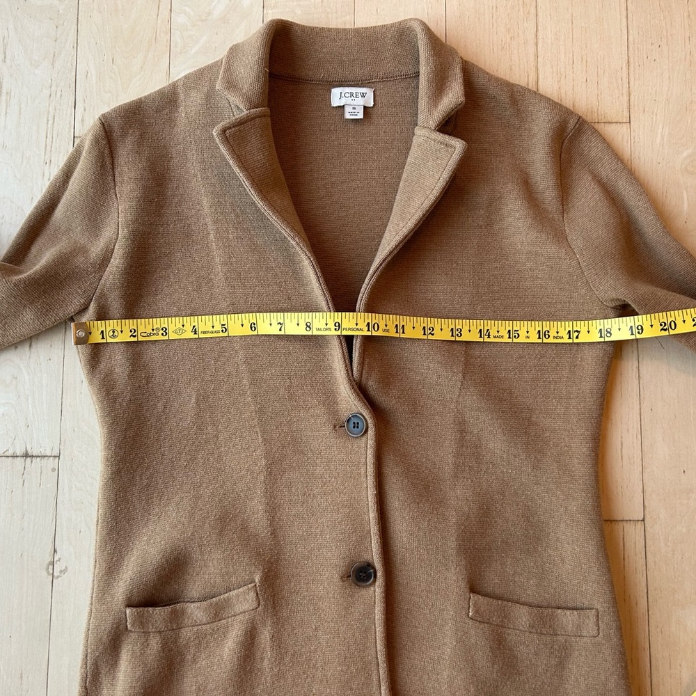 J. Crew Women’s 100% Cotton Sweater Blazer in Heather Acorn Size Small - Picture 9 of 16